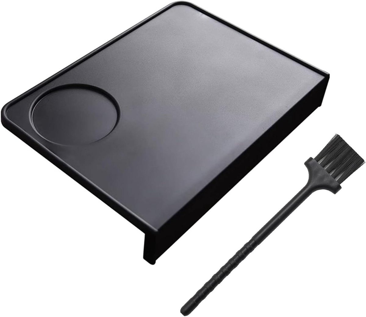 Koffiemat - Tamper Pad - Espresso Bereiden - Hoek Ontwerp - 19.8 x 14.5 cm - Zwart