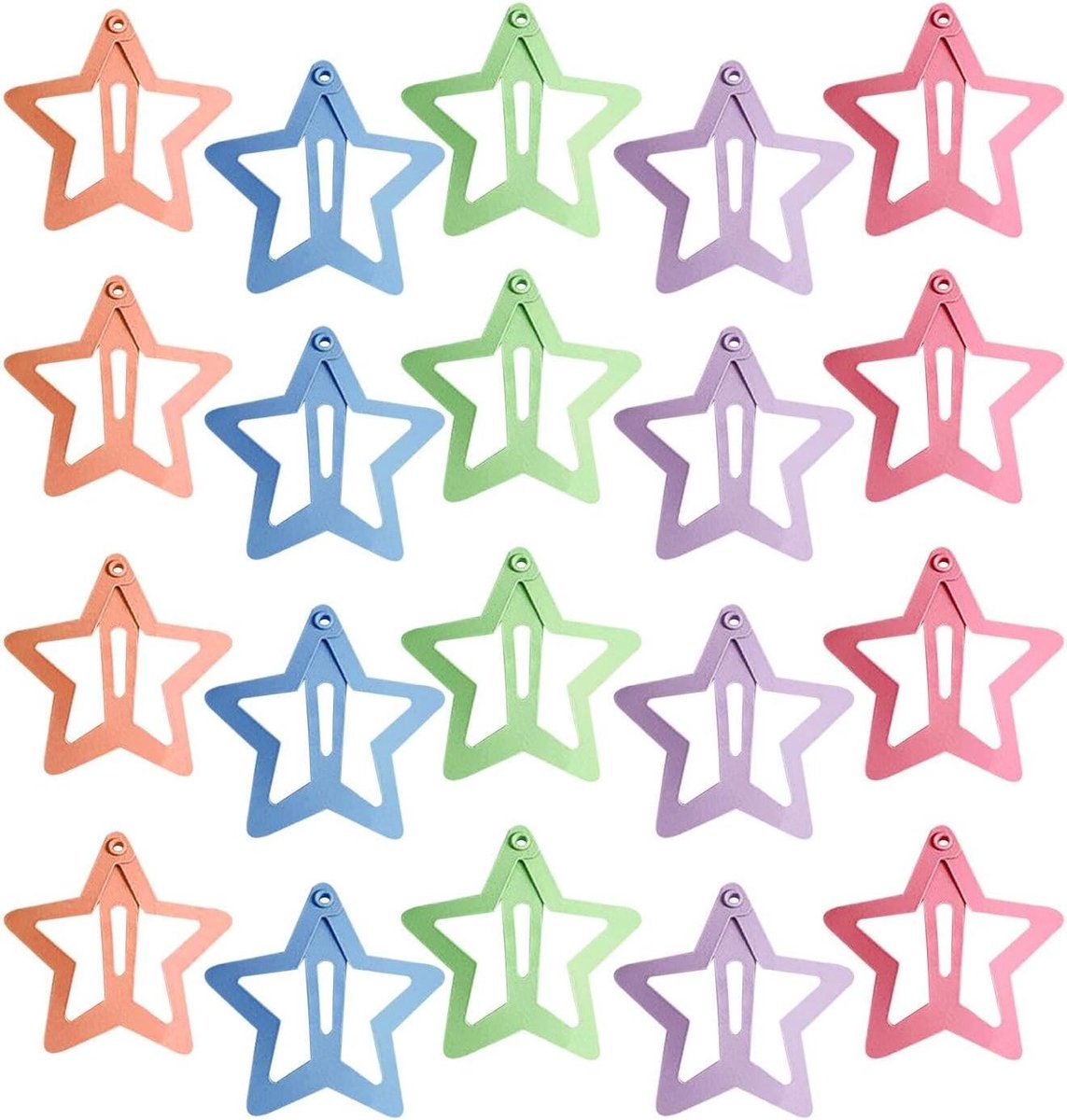 Ster Haarspelden - Haarclip Sterren - Haar Styling - Antislip Grip - 20 Stuks - Kleurrijk
