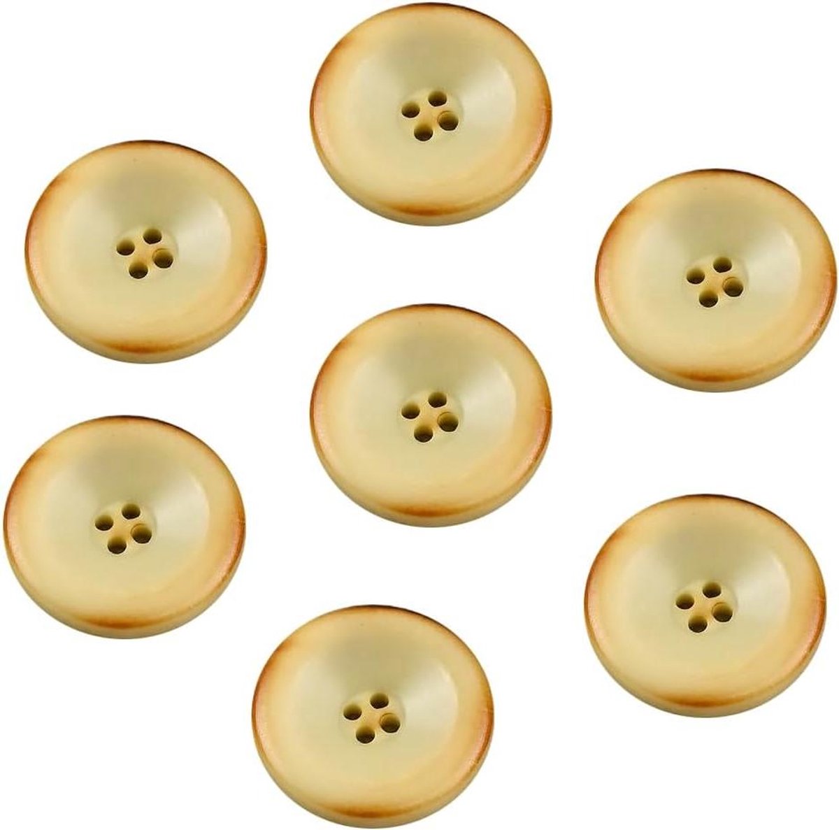 Natuurlijke Knopen - Knutselknopen Sierknopen - Kleding Decoratie - Notenschaalmateriaal - 23 mm - Lichtgeel