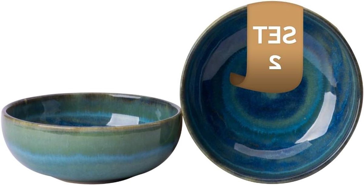 Schaal Set - Dessertkommen Terrines - Maaltijden Serveren - Oven Magnetron Vaatwasserbestendig - 12 cm 2 stuks - Groen