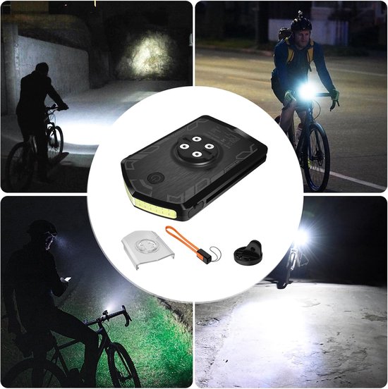 VHV - Fiets telefoonhouder met lamp - USB fiets voorlicht - LED koplamp met houder 5000 mAh 4 standen IPX6 - voor navigatie, woon-werkverkeer en fietsen — afbeelding 4