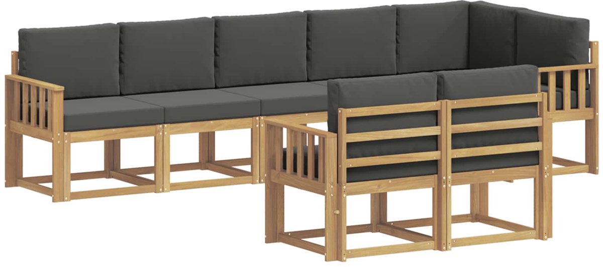 vidaXL Buiten - bank - set - 8 - st - 8-zits - Wit - en - antracietkleurig Wit en antracietkleurig