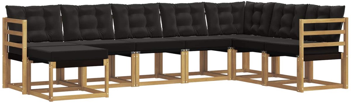 vidaXL Buiten - bank - set - 8 - st - Wit - en - zwart Wit en zwart