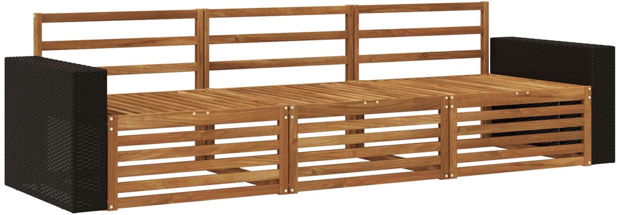 vidaXL Buiten - bank - set - 3 - st - Naturel - Massief - Acacia - Hout