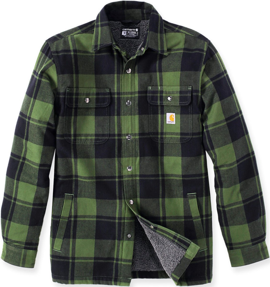 Carhartt Jacke Flannel Sherpa-Lined Shirt Jac Chive-M Groen