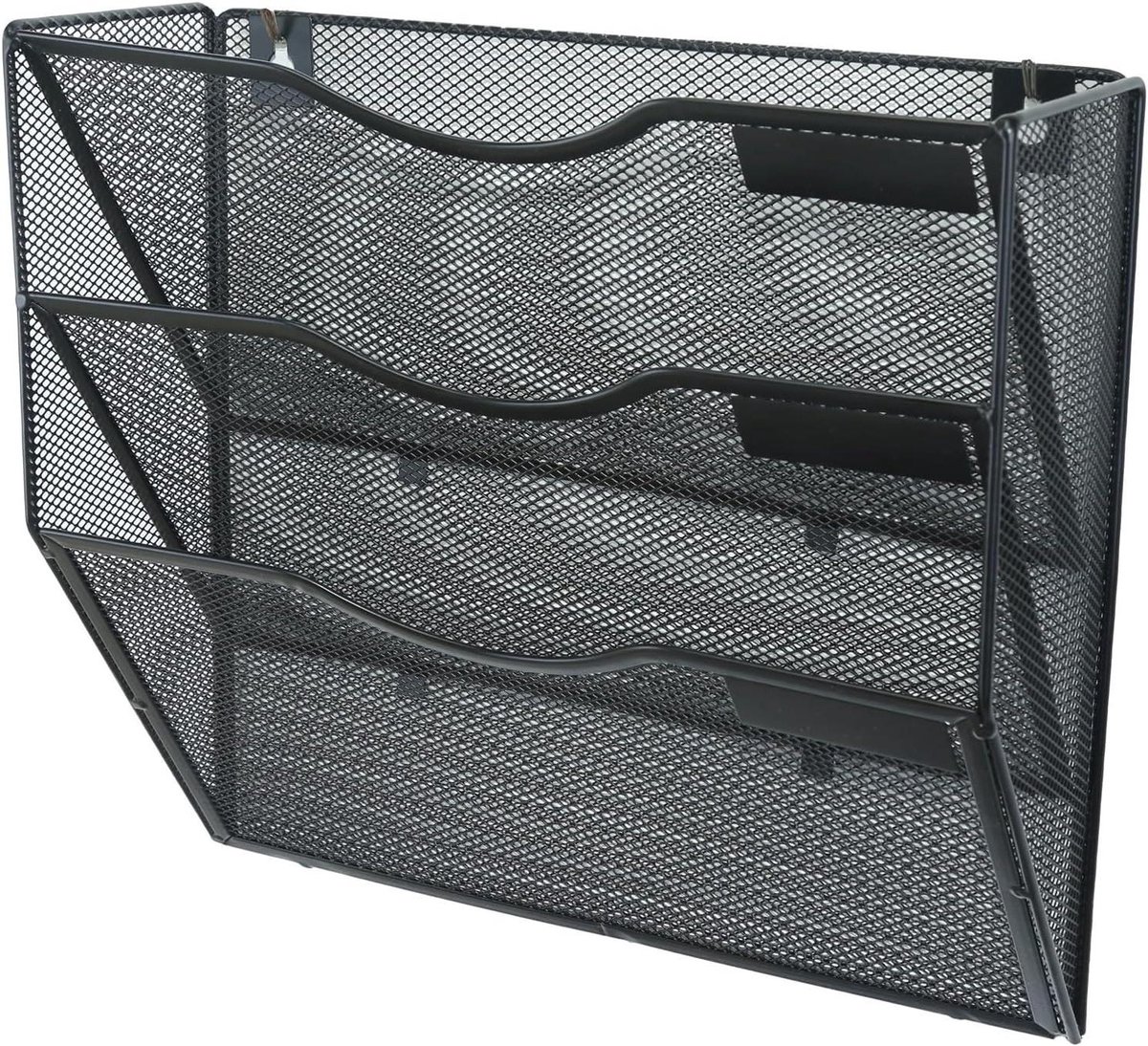 Wand Organizer - Opberger Mail - Ruimte Besparen - 3 Mesh Vakken - 10 mm - Zwart