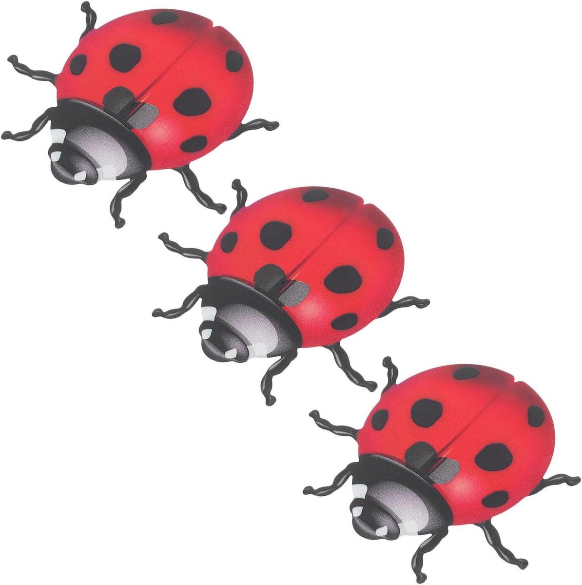 Lieveheersbeestje Muurdecoratie - Metalen Tuinornament - Buiten Decoreren - Weerbestendige Coating - 12 x 10 cm - Rood