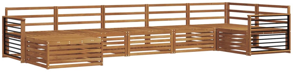 vidaXL Buiten - bank - set - 7 - st - Naturel