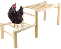 Kippen Zitstang - Vogel Standaard - Veilig Rusten - Antislip Natuurlijk Hout - 61 x 25 x 25 cm - Meerkleurig