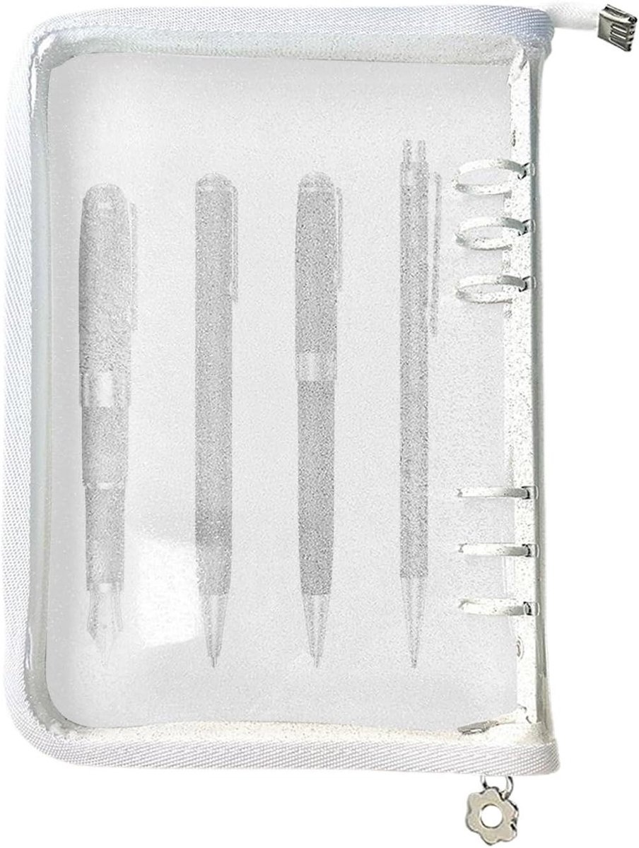 Budgetbeschermer - Notebookhoes Dagboekcover - Papieren Organiseren - Ritssluiting PVC - 25 x 10 cm - Doorzichtig