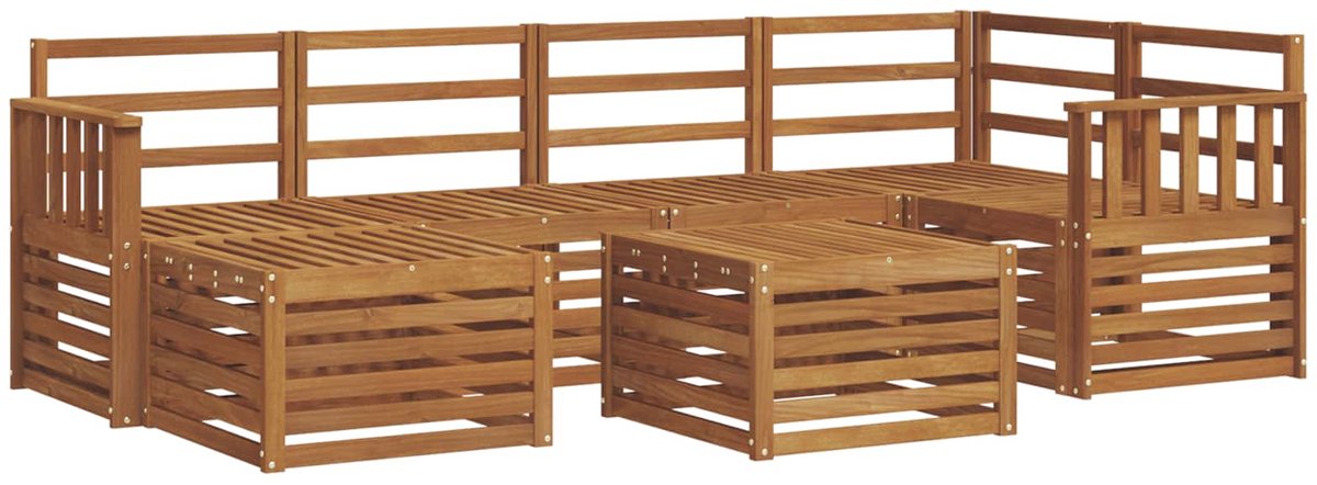vidaXL Buiten - bank - set - 7 - st - 5-zits - Naturel - Massief - Acacia - Hout