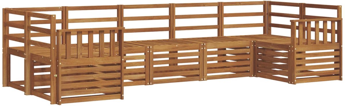 vidaXL Buiten - bank - set - 7 - st - 7-zits - Naturel - Massief - Acacia - Hout