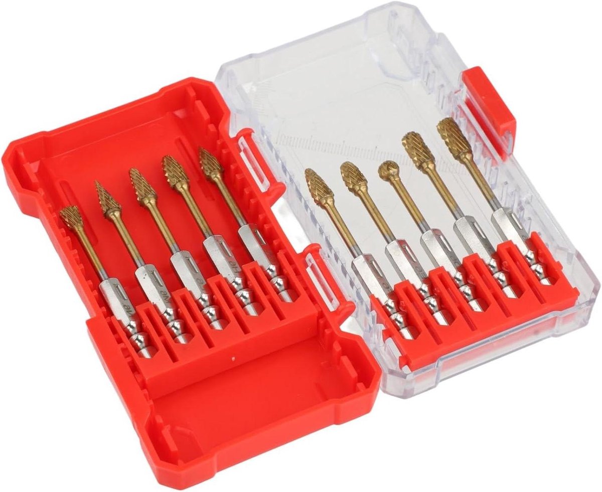 Hardmetalen Bramen Set - Metaalbewerking Bits - Graveren en Vormgeven - 10 Unieke Vormen - 635 mm Schacht - Zilverkleurig