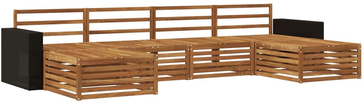 vidaXL Buiten - bank - set - 6 - st - 4-zits - Naturel - Massief - Acacia - Hout