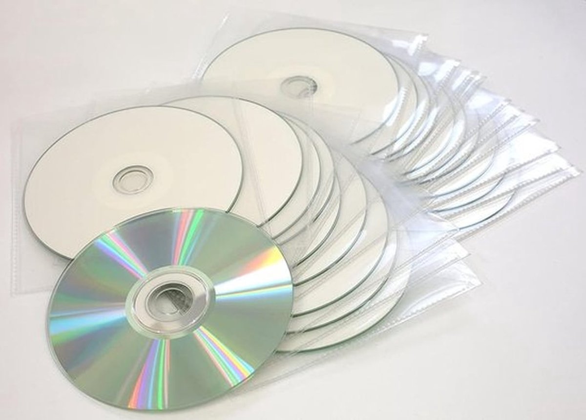 Opneembare cd-r schijven - Afdrukbare cd's - 52x schrijfsnelheid - Wit - 20 stuks - Geschikt voor inkjet printers - Plastic hoezen met klep.