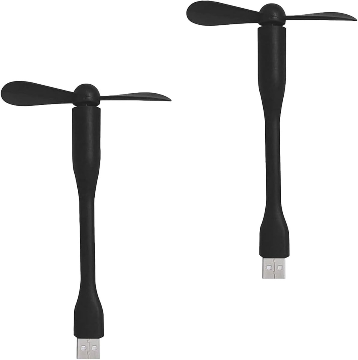 VHV - USB ventilator voor powerbank - flexibele mini ventilator - compacte fan 360° verstelbaar zwart - voor laptop, powerbank, bureau en reizen