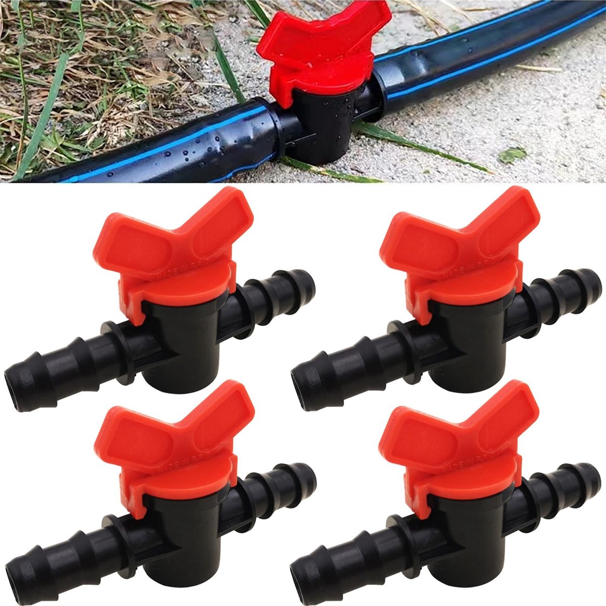 aladdien - Irrigatieaansluiting - Tuinslangafsluitventiel - Bespaar Energie - Zwart - Regelen van Waterventiel - Effectief voor Druppelirrigatie - V...