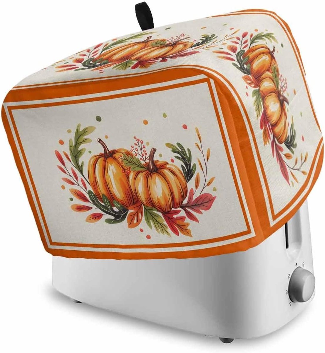 Broodroosterhoes - Apparaathoes Keuken - Keuken Organiseren - Polyester Stofkap - 12x7.5x8 inch - Oranje Pompoen