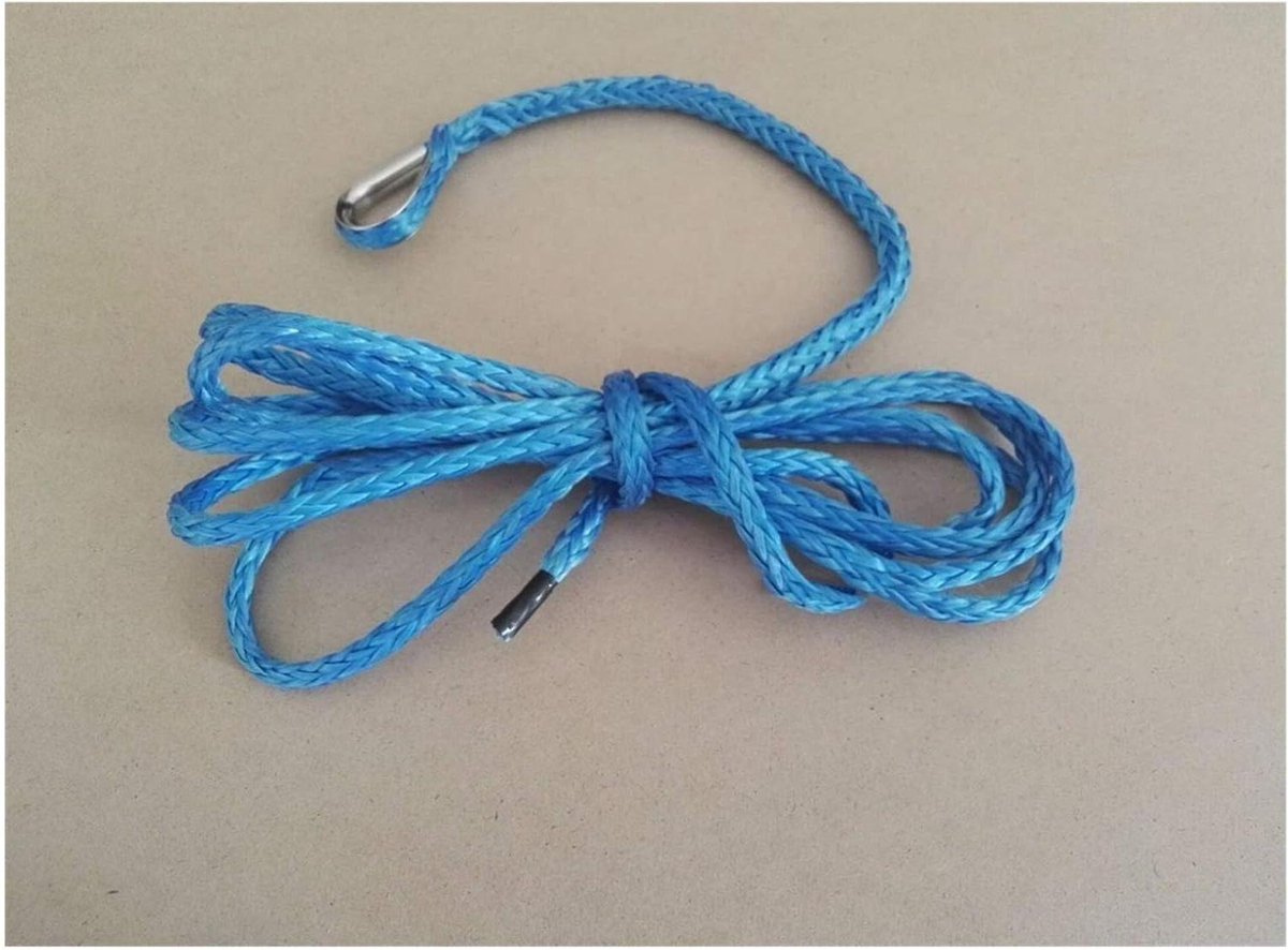 Lier Touw - Synthetisch Kabel - Sneeuwploeg Lift - Lage Terugslag - 3/16 "x 10ft - Blauw