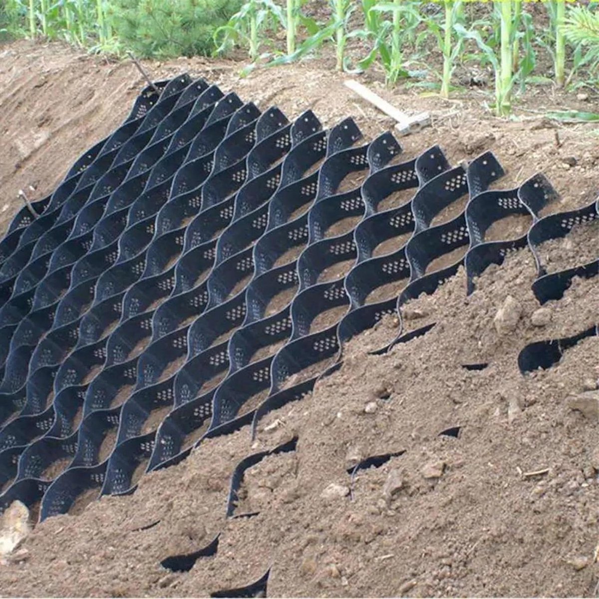 Stabilisatierooster - Grindplaat Bodem - Oprit Aanleggen - Stalen Gaas - 6m x 6m - Zwart