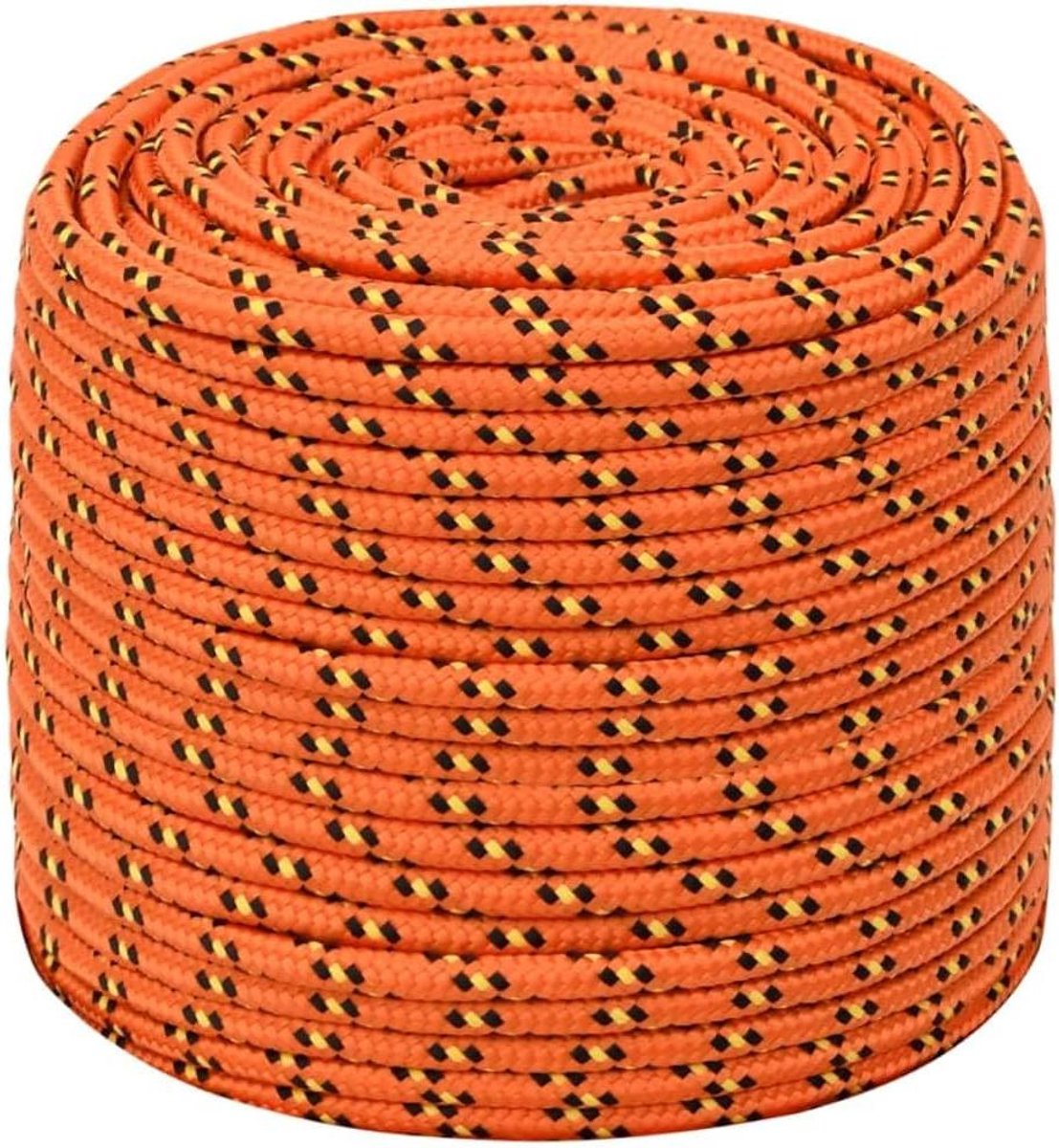 Boottouw - Gevlochten touw - Varen en zeilen - Sterk en weerbestendig - 10 mm x 250 m - Oranje