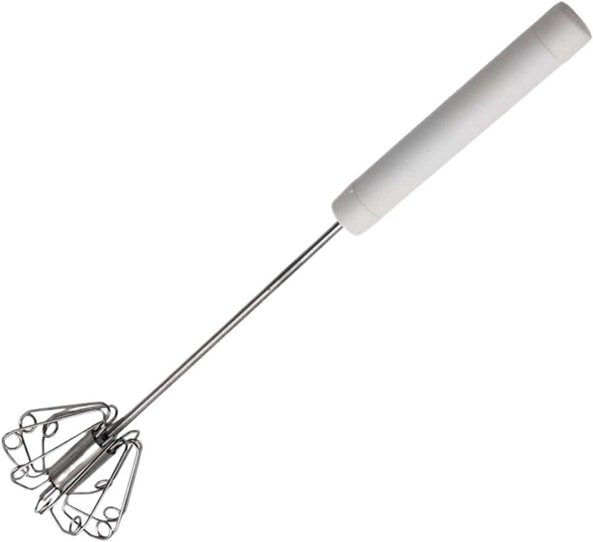 Metalen Garde - Eiergarde Ballongarde - Snel Mengen - Drukgevoelig Mechanisme - 26 x 6 cm - Wit