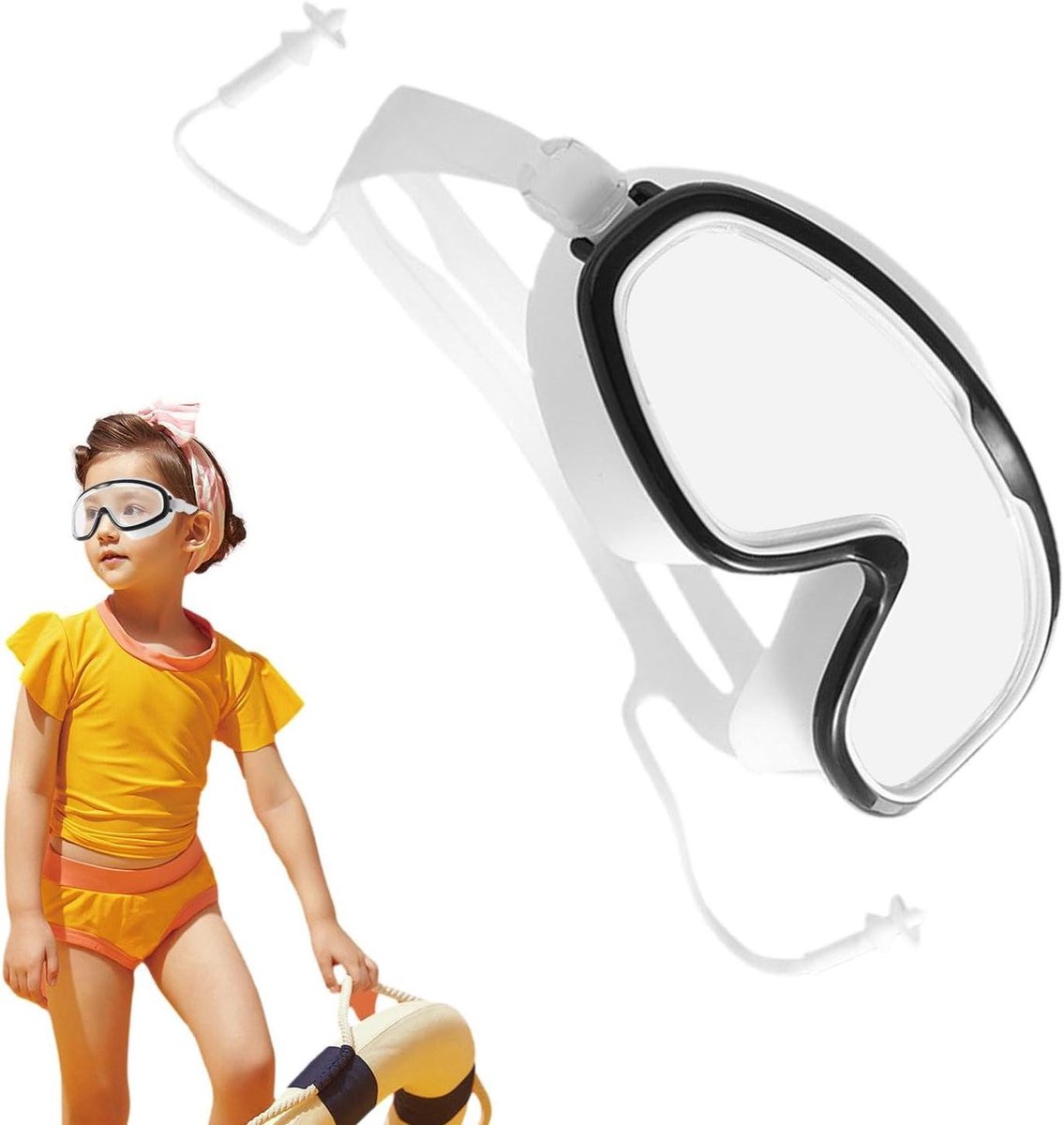 Kinder Duikbril - Snorkelbril Zwembril - Onderwater Zicht - 180 Graden Panoramisch - Verstelbaar - Zwart
