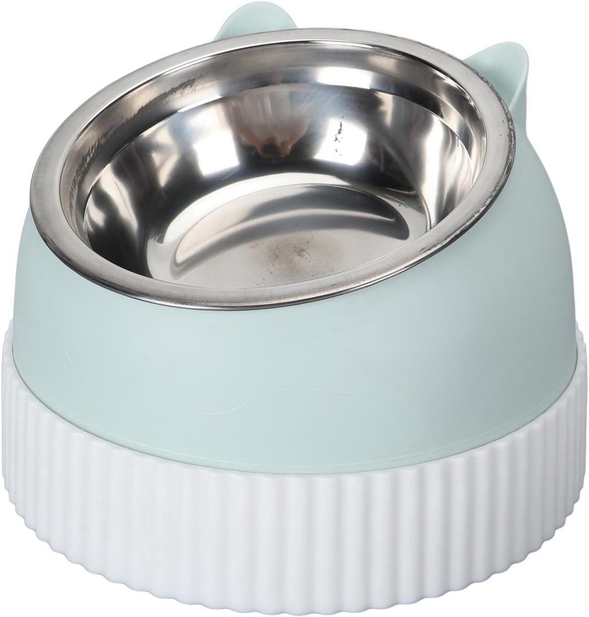 Verhoogde Voerbak - Schuine Kom - Comfortabel Eten - Dubbele Bakken - 17x12cm - Groente