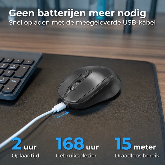 Nuvance Draadloze Muis - Bluetooth Muis - Muis Draadloos - Ergonomische Muis Rechtshandig & Linkshandig - Stil - Computermuis