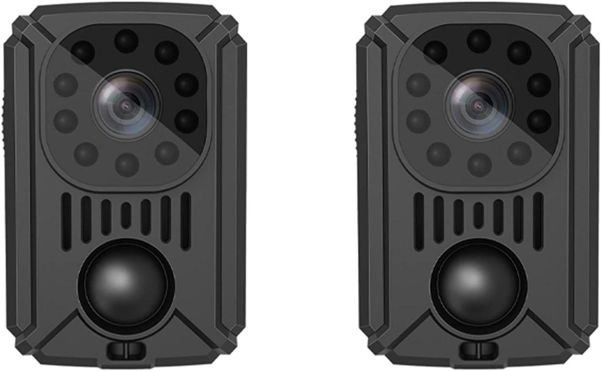 Draagbare Body Camera - Mini Recorder - Nachtelijke Observatie - Infrarood Automatische Inductie - 2 Stuks - Zwart