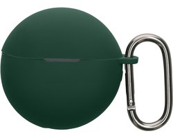 kwmobile cover voor oordopjes case - geschikt voor Huawei FreeBuds 7i - Trendy beschermhoes draadloze oordopjes in donkergroen