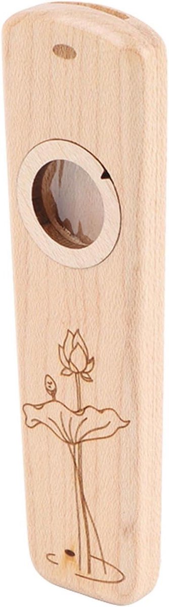 Houten Kazoo - Muziekinstrument Hout - Muziek Maken - Handgemaakt Vakmanschap - 13 x 3 x 1 cm - Houtkleur