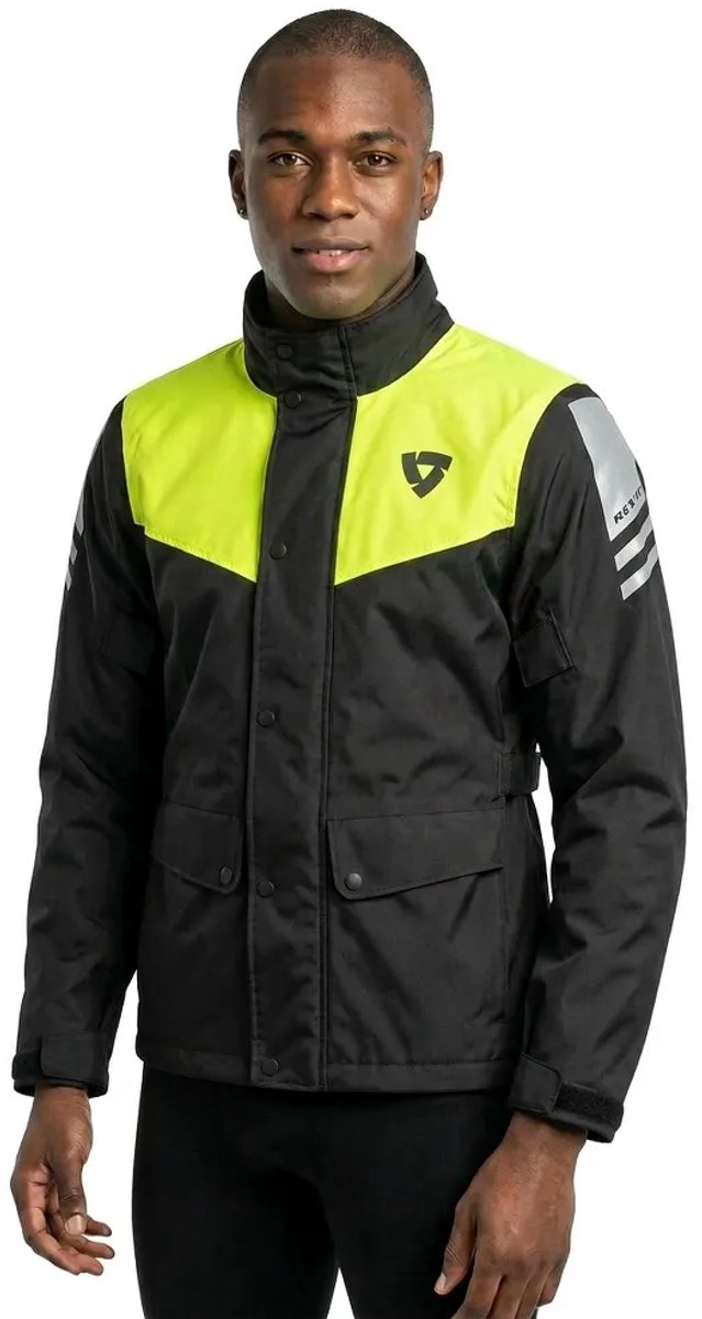 REV'IT! Rain Jacket Nitric 4 H2O Black Neon Yellow - Maat XS - – foto 3