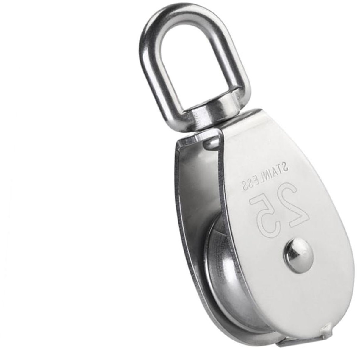 Roestvrijstalen Katrol - Muis Wieltje Enkelschijfs - Zware Lasten Hefen - Roestvrij Staal 304 - 150 kg - Zilver