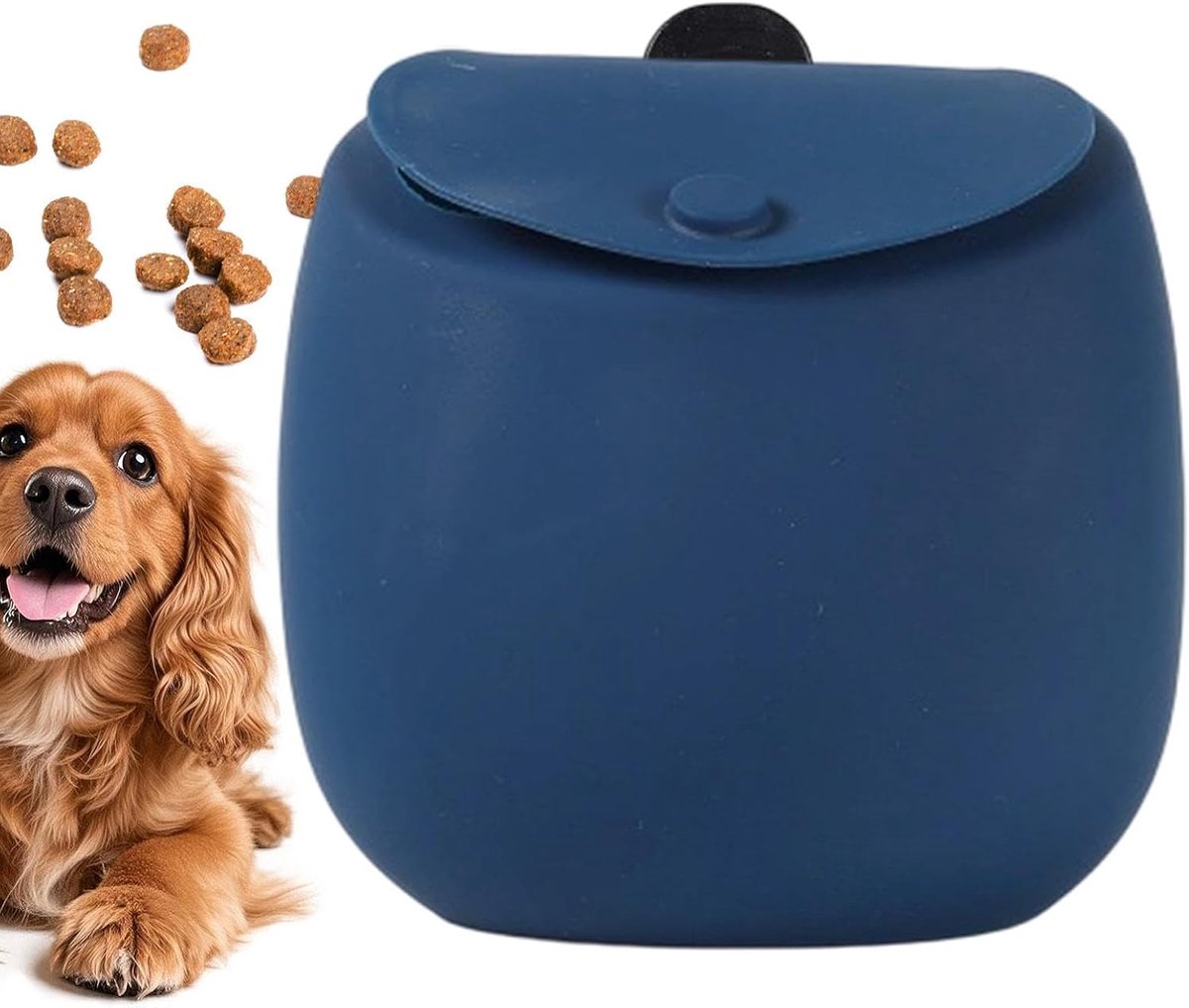 Universele opbergtas voor hondensnoepjes | Siliconen voerzak voor honden, opbergtas voor snoepjes voor buiten | Geschikt voor thuis, op reis, wandelingen, buitenactiviteiten en beweging - Blauw