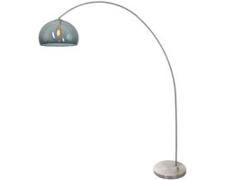 Booglamp Solva 3920ST - Modern design met smoke kleurige kunststof bol - Mexlite - Hoogte 185 cm, reikwijdte 165 cm, kantelbaar, metaal en kunststofmateriaal