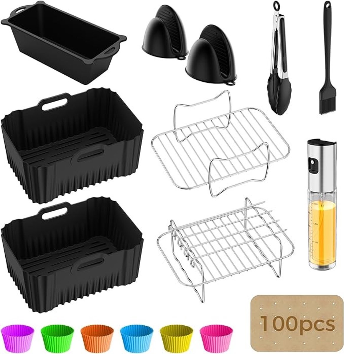17-delige Airfryer Dual Zone accessoireset voor heteluchtfriteuse