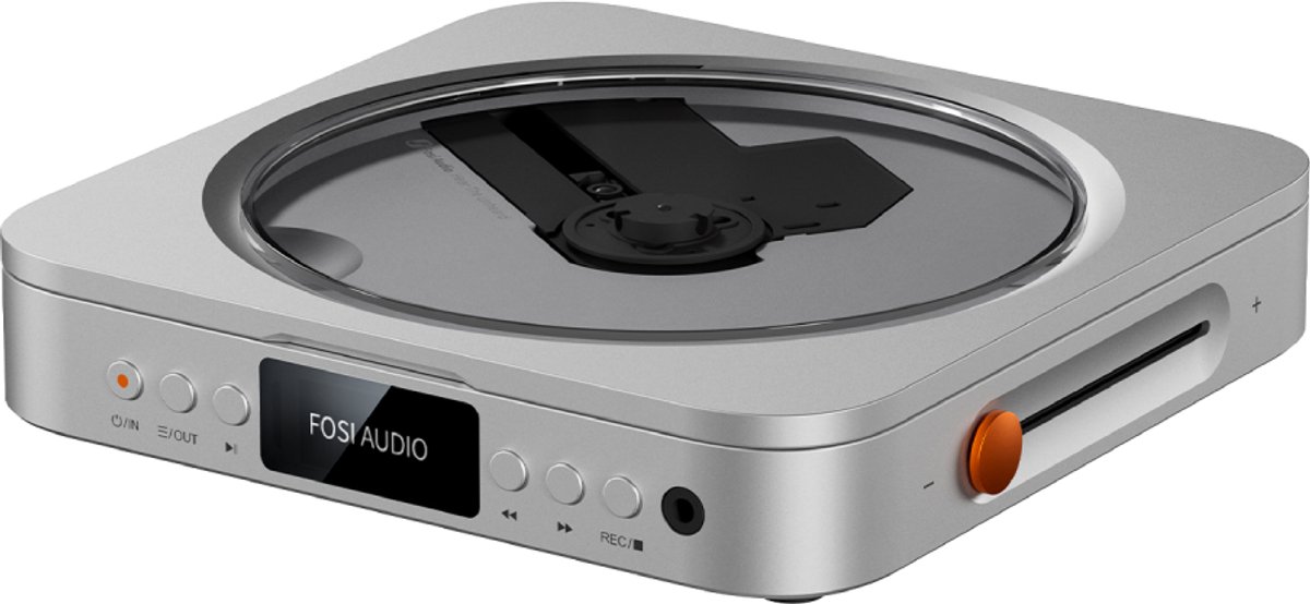 Fosi Audio Merak CD Speler – HiFi CD Player met DAC & Hoofdtelefoonversterker – USB Playback & CD Ripping – Optische Output – Gapless Playback – Zilver