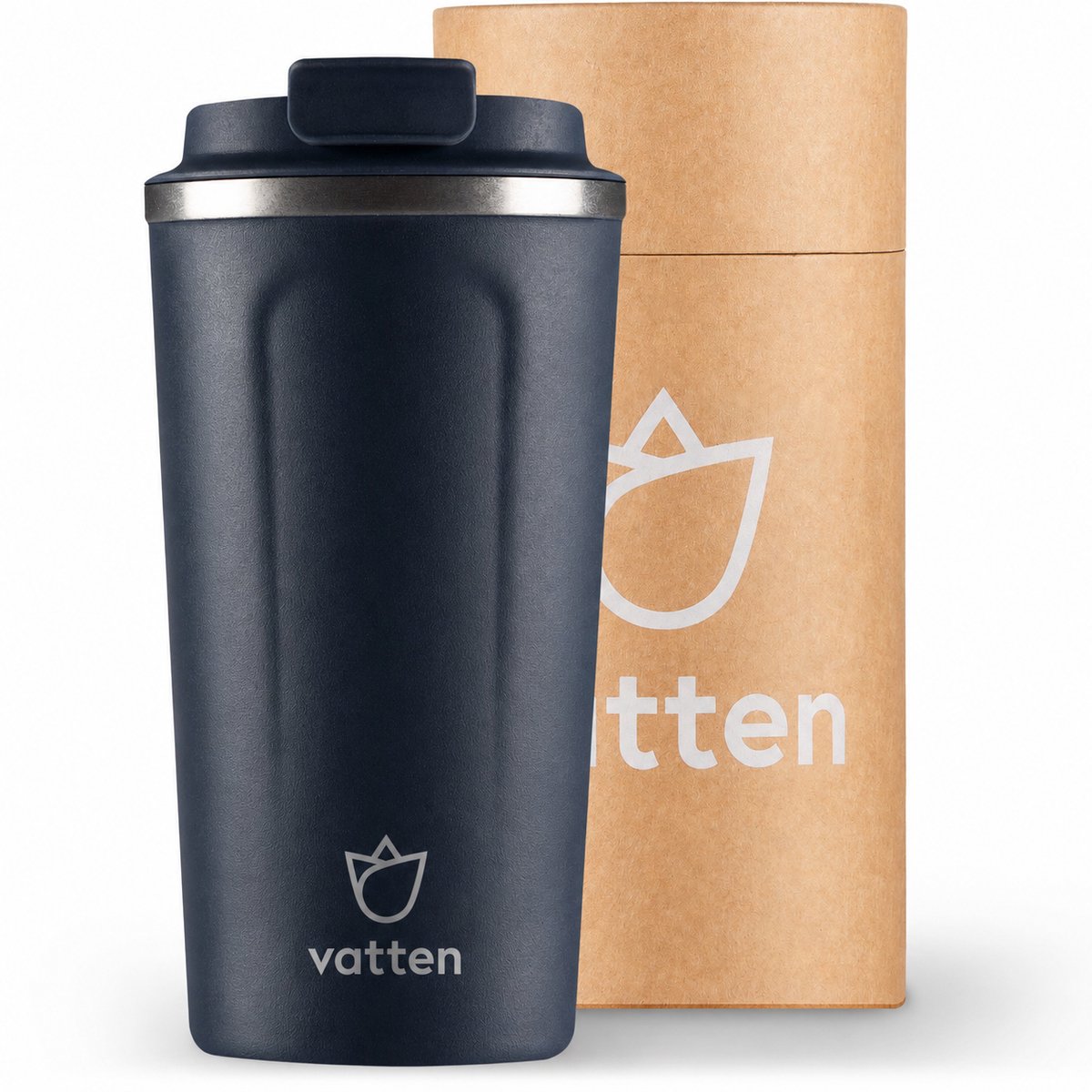 Vatten Thermosbeker - Koffiebeker - Travel Mug - Donkerblauw - 500ml - Theebeker