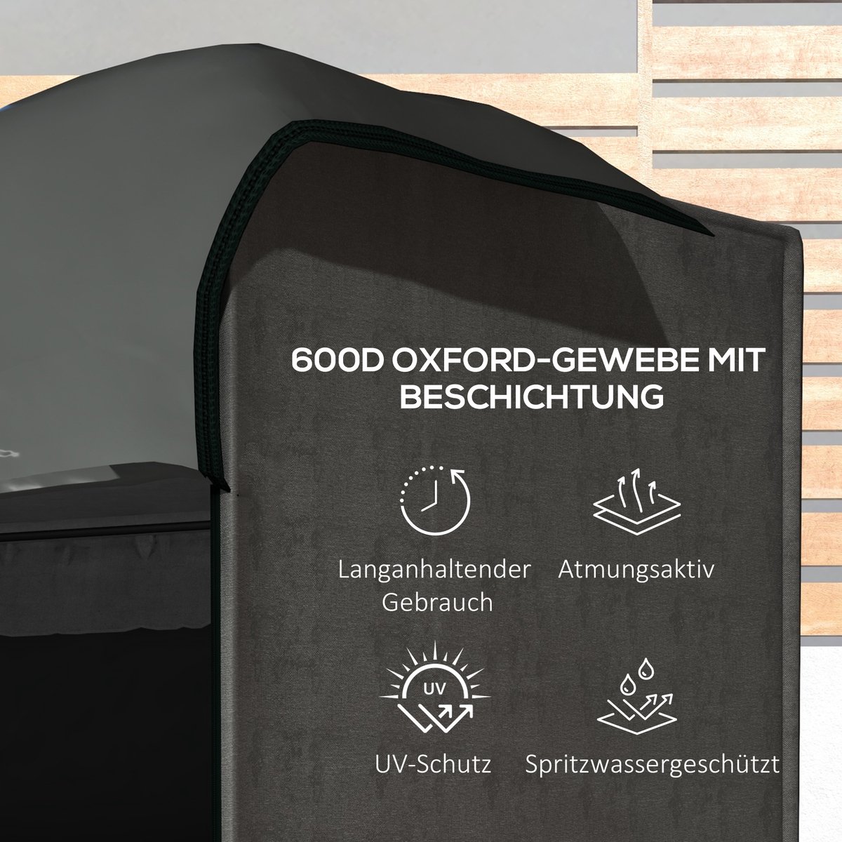 MIVRAY Schommelbankhoes - Weerbestendig en Ademend - Polyester - Donkergrijs - Bescherming voor Tuinschommel - Met Rits