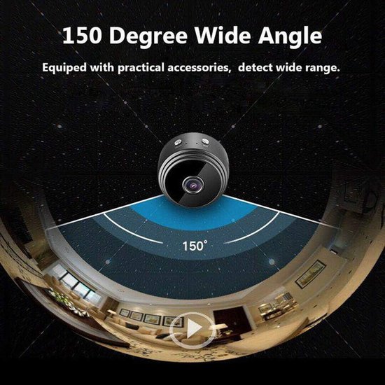 Mini Camera - Beveiligingscamera HD - Thuis Bewaken - Sterke Magneet - 1080P Resolutie - Zwart — afbeelding 4