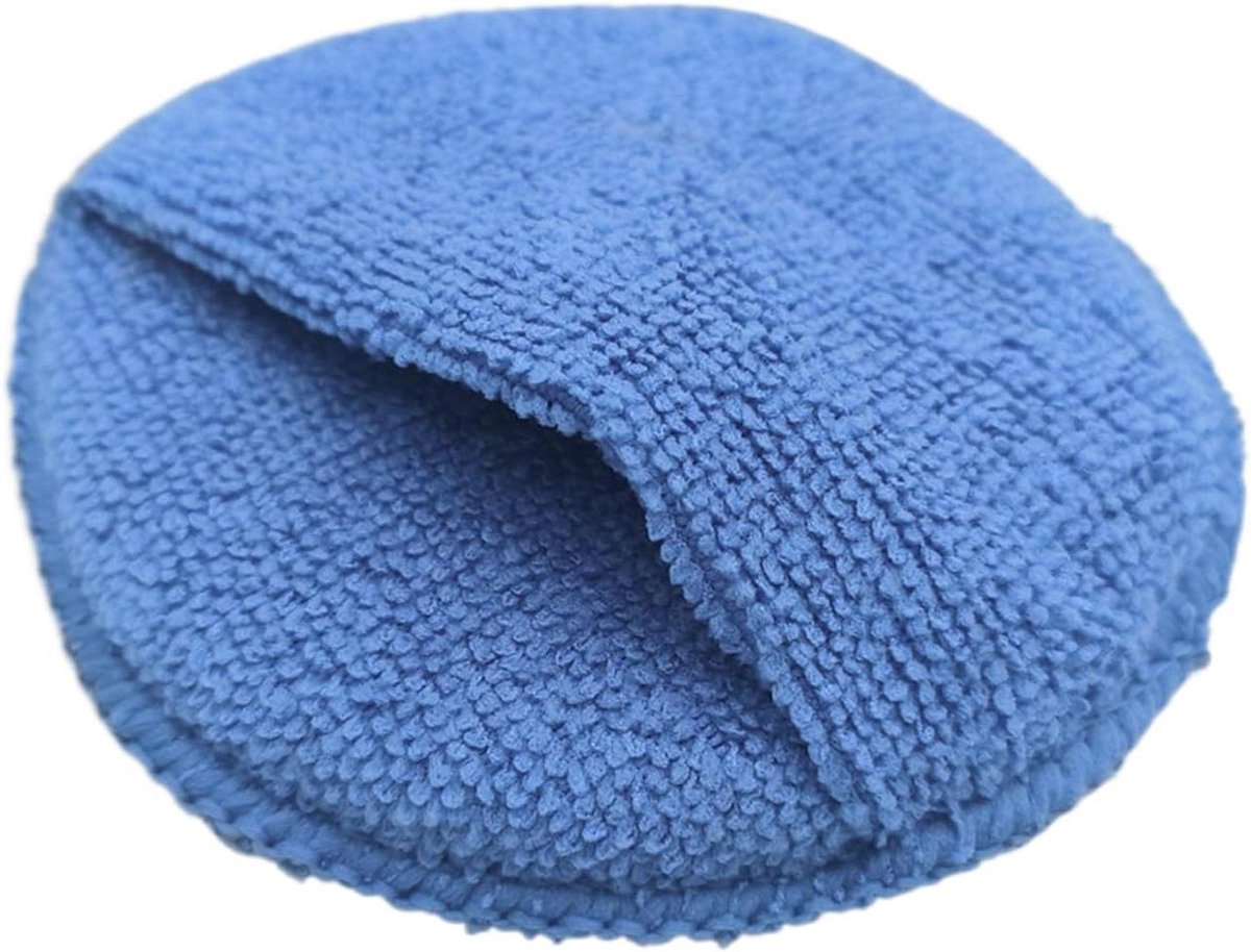 Applicator Spons - Polijstspons Tas - Auto Onderhoud - Fijne Vezel - 13 cm - Blauw Grijs