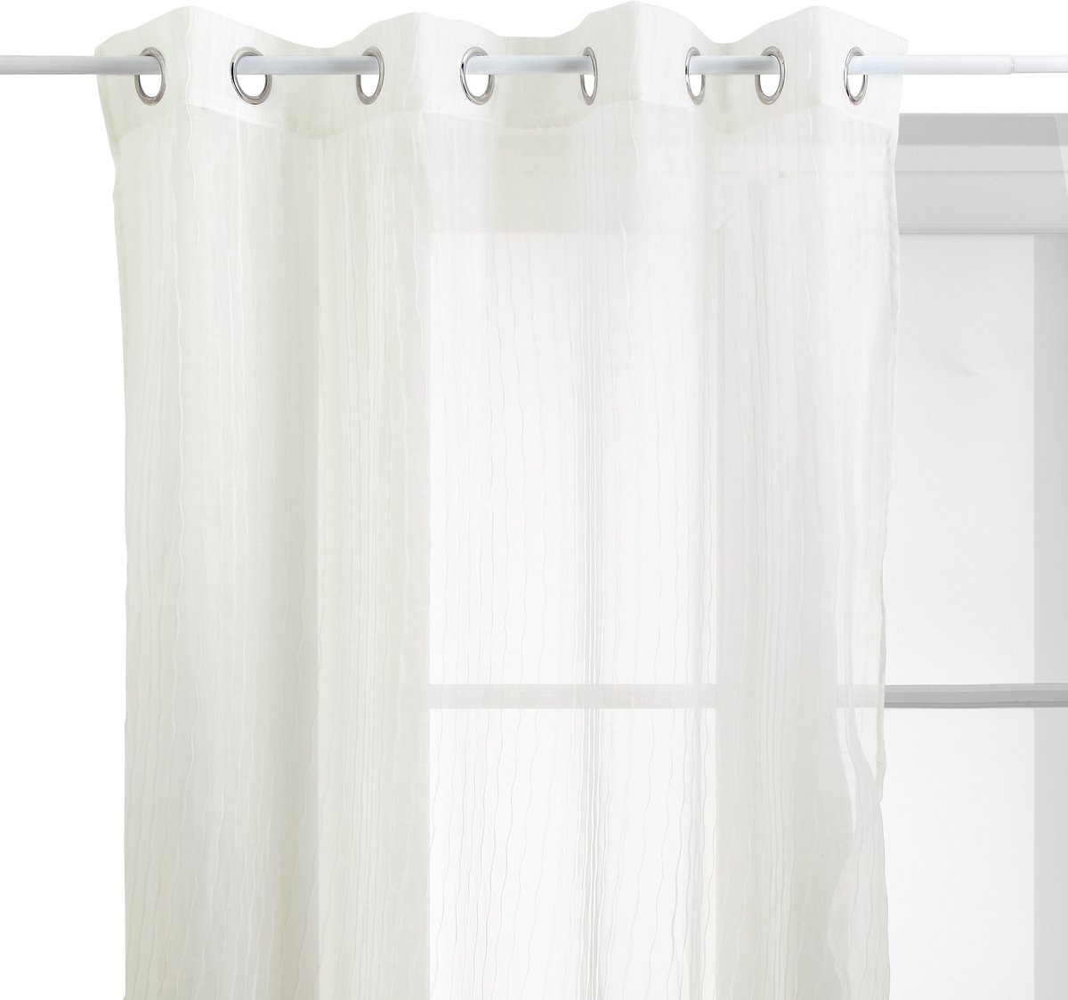 Atmosphera Mila Polyester Gordijn 140x240cm - Kant en klaar met ringen - Wit
