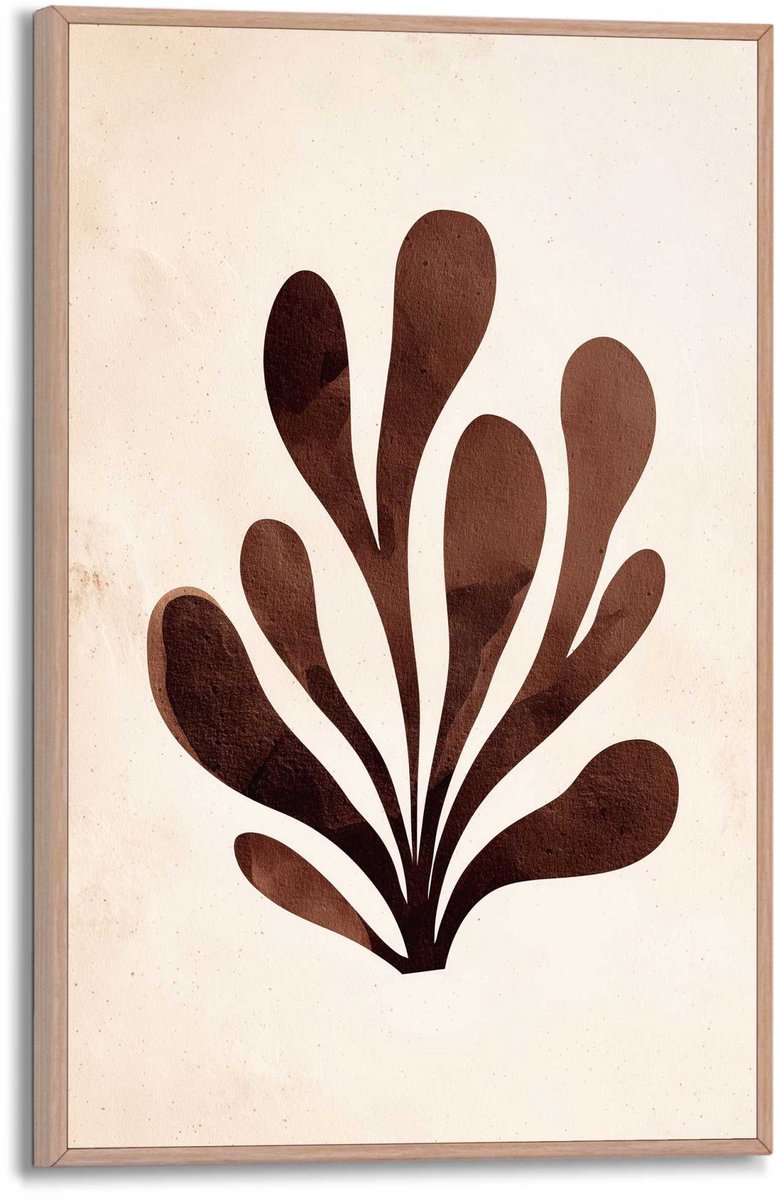 REINDERS Schilderij Abstracte Plant - 30 x 20 - Hout - REINDERS Beige Hout