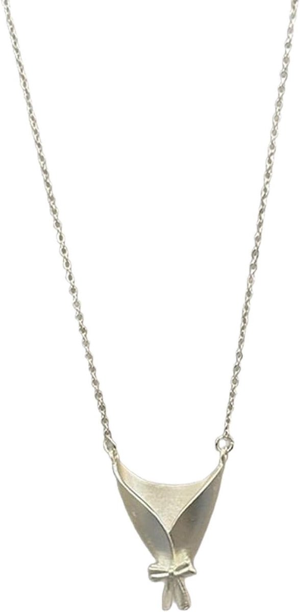 Ketting met vaas - Bloemenhanger Ketting - Draag Verse Bloemen - Elegant Bloemendesign - 45 x 3 cm - Metaal