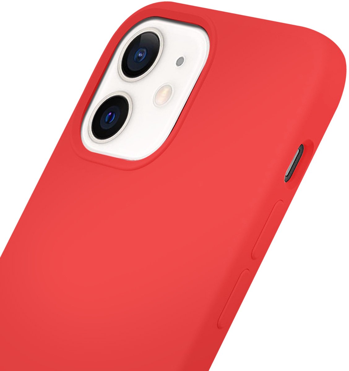 Jaym, Hardcase Geschikt voor Apple iPhone 12 Mini Premium Silicone Microvezel, Rood