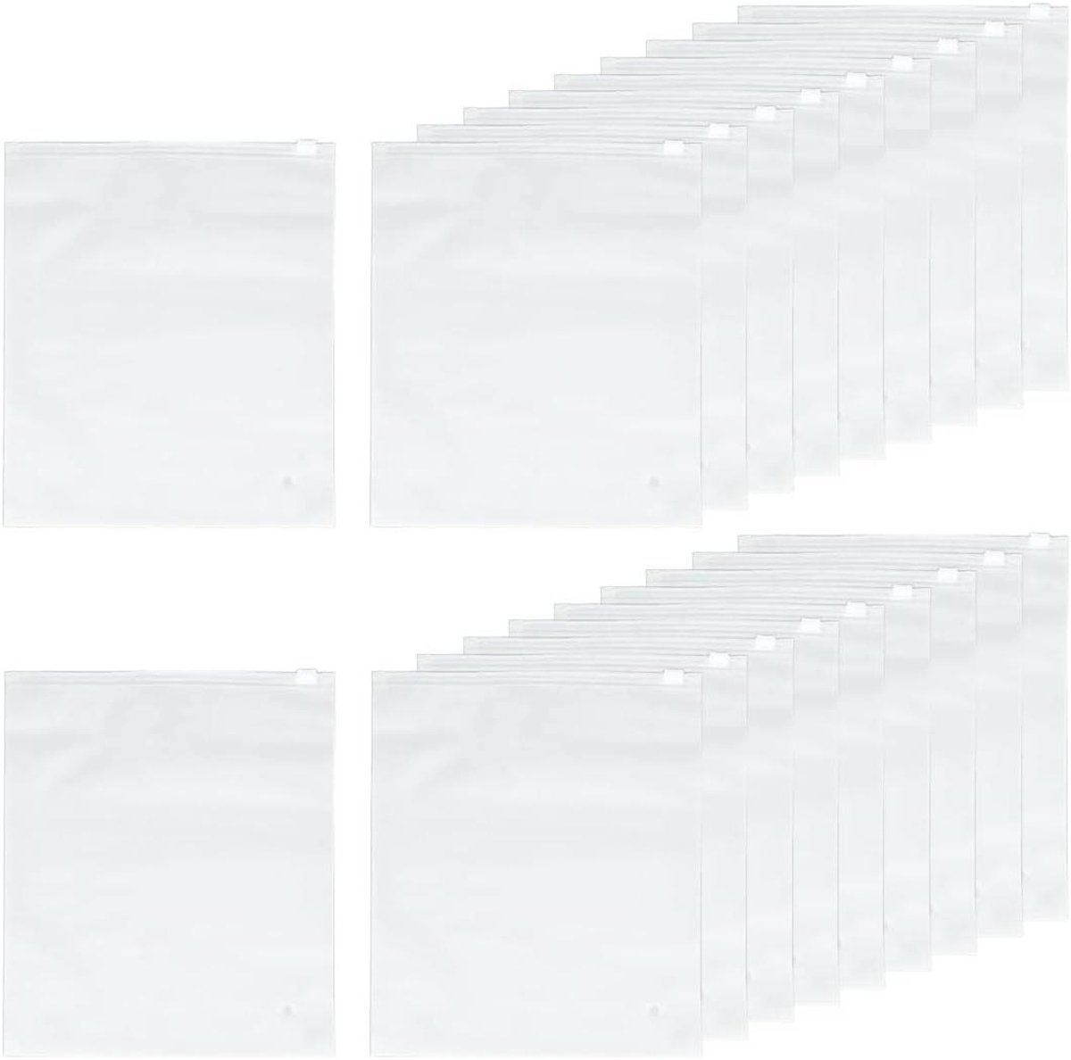 Opbergzakken met rits - Herbruikbare zakken - Reizen en organiseren - Waterdicht en robuust - 20 x 25 cm - Transparant
