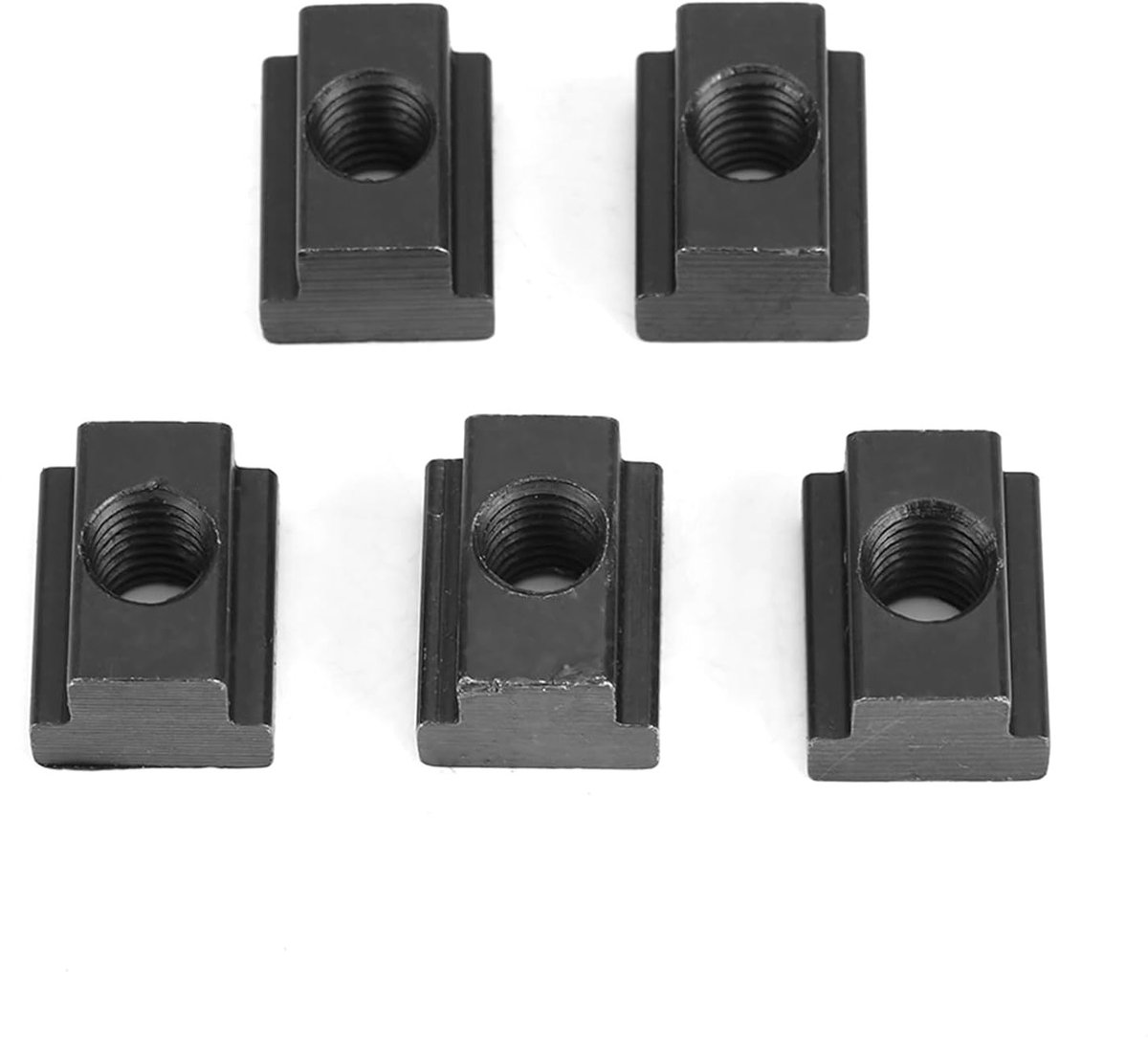 5 Stuks T Nuts met Zwarte Oxide Afwerking voor T-Groove Rail en Machine Tafels, Geschikt voor M10 T-Slots en 45 Steel