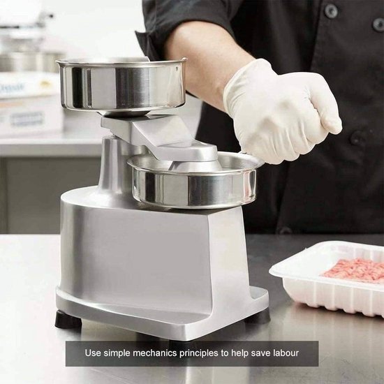 Burger Pers - Vlees Tool - Pasteitjes Maken - Hoge Productiviteit - 150 mm - Zilver — afbeelding 2