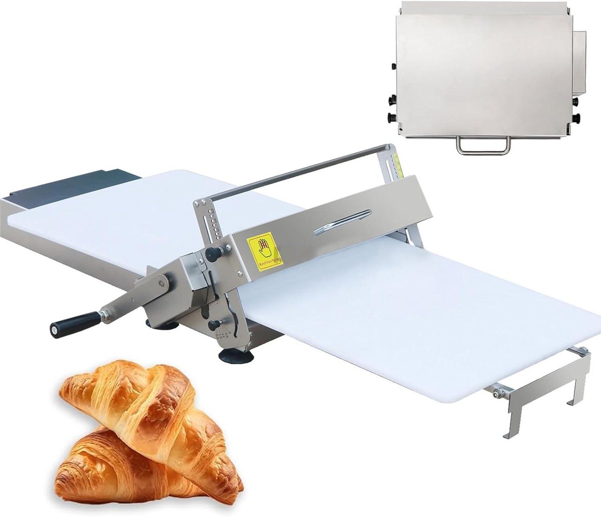 Handmatige Deegroller - Deegmachine Fondant - Bakken Thuis - Instelbare Dikte - 40 cm - Zilver
